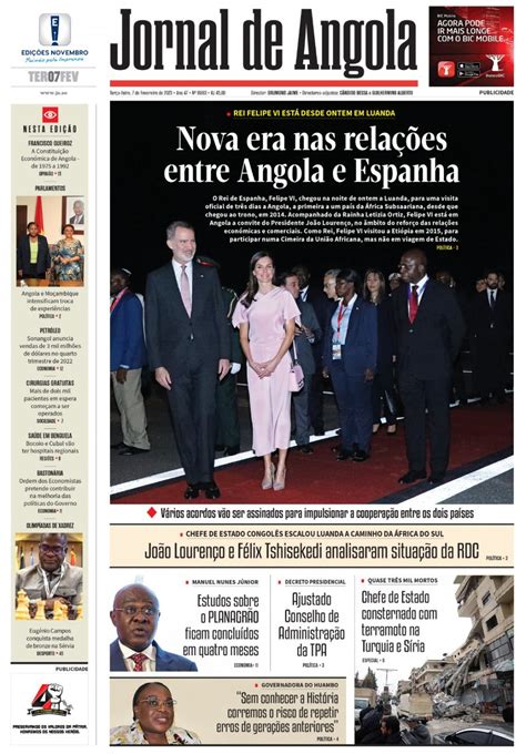 Jornal De Angola Terça 07 De Fevereiro De 2023
