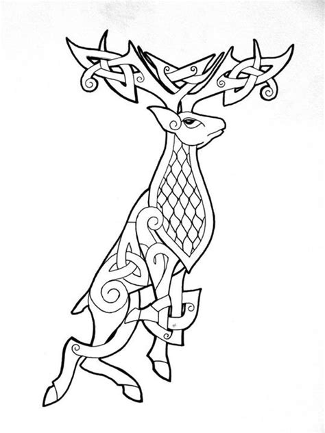 Amazing Celtic Deer In Full Growth Tattoo Design Tattooimagesbiz