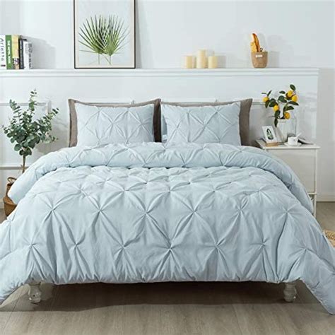Andency Grey Pinch Pleat Comforter Queen90x90inch 3 Pieces1 Pintuck