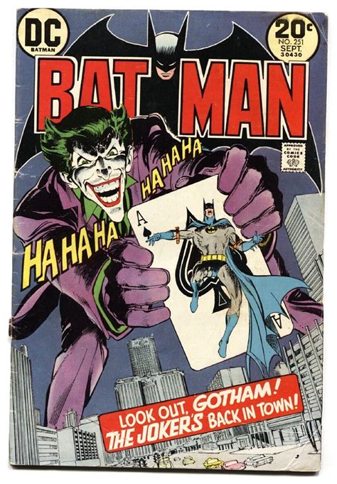 Batman 251 Dc 1973 Classic Joker Playing Card Cover Comic Book Neal
