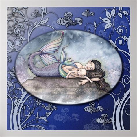 Mermaid Mother And Baby Poster Zazzle