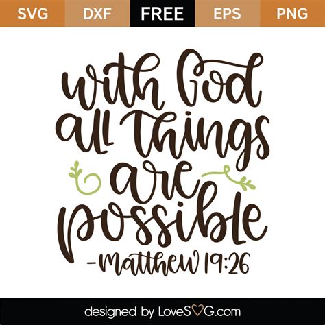 Free With God All Things Are Possible Svg Cut File