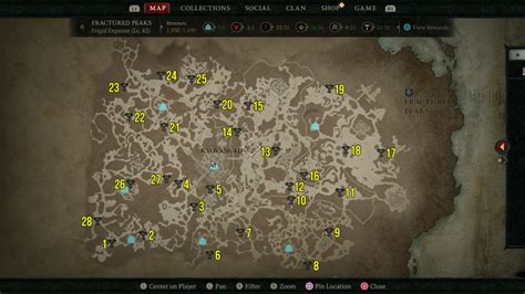 All Fractured Peaks Altars Of Lilith Locations Diablo 4