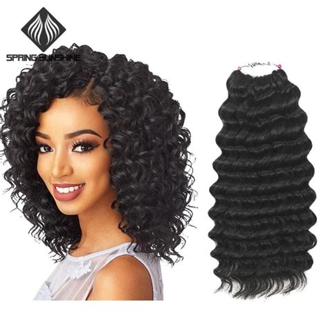 Spring Sunshine Synthetic Kinky Deep Pop Curly Crochet Braids Hair Extensions Short Ombre