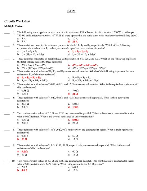 Series and parallel circuits basics answer key circuits but they are made of only resistor elements. 33 Series And Parallel Circuits Worksheet With Answers ...