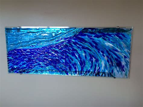 Fused Glass Wave Mural Designer Glass Mosaics