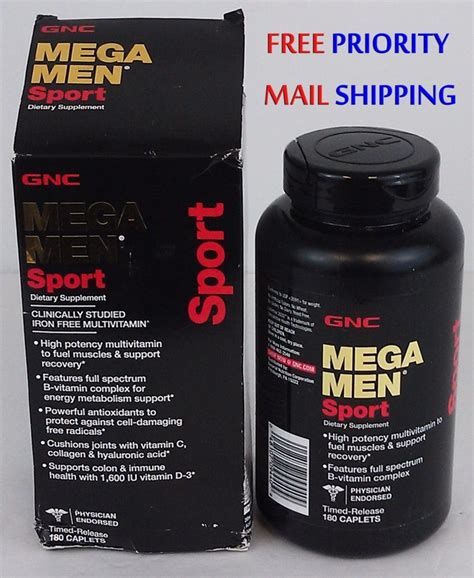 Gnc Mega Men Sport Multivitamin 180 Time Release Caplets Free Exp