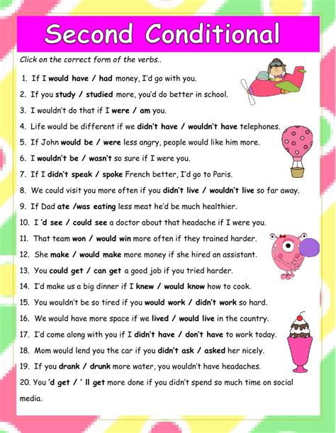 Second Conditional Choose The Option Worksheet Teaching English