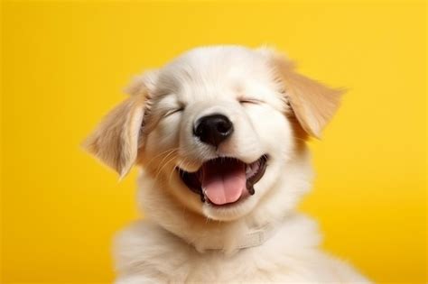 Premium Ai Image Generative Ai Happy Puppy Dog Smiling On Isolated