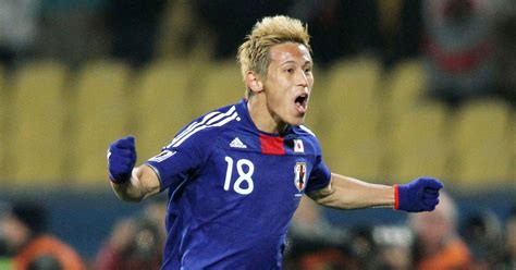 Japan S Keisuke Honda Celebrates Scoring Against Denmark At At Royal Bafokeng Stadium