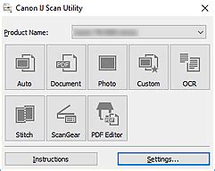 La numérisation en un clic vous fait gagner un temps précieux. Canon : CanoScan Manuals : LiDE 400 : IJ Scan Utility Main Screen