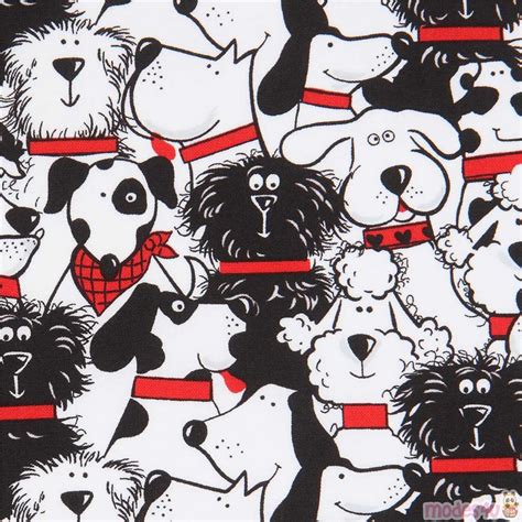 Remnant 43 Cm Black And White Dog Fabric By Timeless Treasures Modes4u