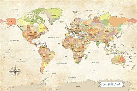 Map Of The World For Travel Ronny Cinnamon