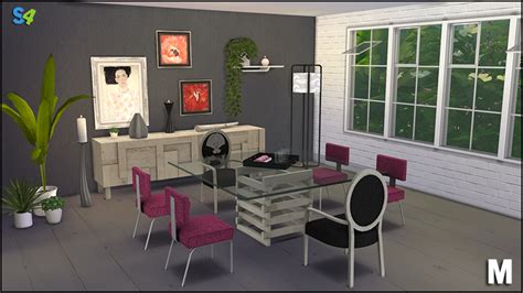 My Sims 4 Blog Maxence Dining Set 15 New Objects By Mango Sims