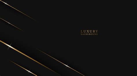 Vector Abstract Black Luxury Background With Golden Lines Design
