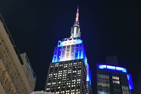 Picture Of The Empire State Building Lit Up In Blue White Flickr