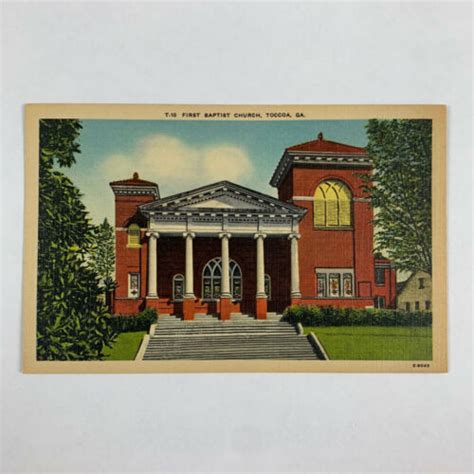 Postcard Georgia Toccoa Ga First Baptist Church Linen Unposted 1940s Ebay