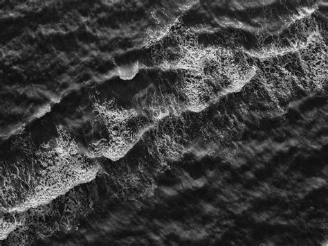 Hd Wallpaper White And Black Sea Waves Aerial Shot Black And White