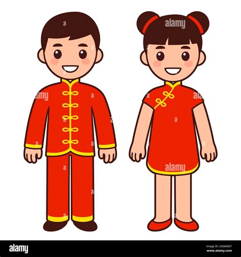 Asian Couple In Cheongsam Dress Stock Vector Images Alamy