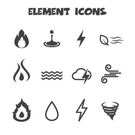 Earth Wind Fire And Water Icons Stock Vectors Istock