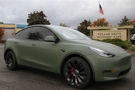 Tesla Matte Military Green Danda Customs Tukwila Bellevue