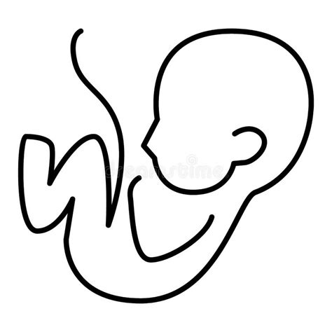 Fetus Icon Isolated On White Background Line Style Vector Stock Vector