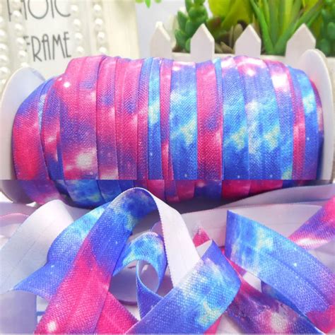 Free Shipping By Epacket 16mm Starry Sky Elastic Ribbon Foe Printed Tie