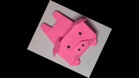 Origami Paper Craft Cute Little Pig Youtube