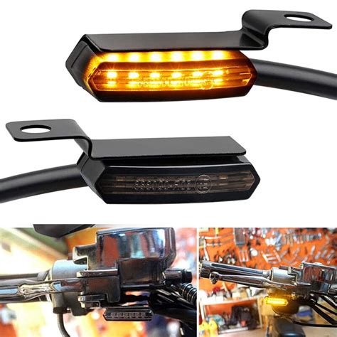 Motorcycle Sequential LED Turn Signals Flowing Mini Handlebar Light For