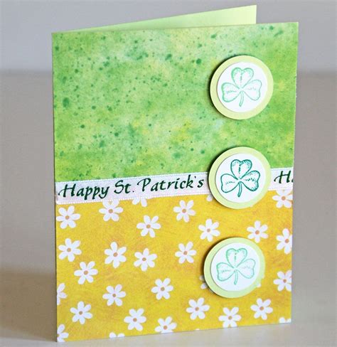 St Patrick S Day Shamrocks Greeting Card Green And Etsy Paper Crafts Cards Note Cards