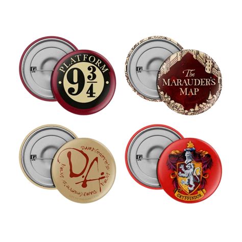 Harry Potter Pin Back Buttons 4 Pack Collection Nerdom Greece