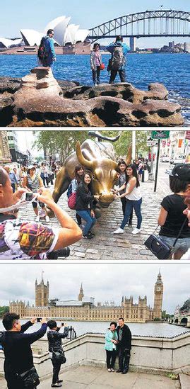 From Top Chinese Tourists Take Pictures As They Pose In Front Of The
