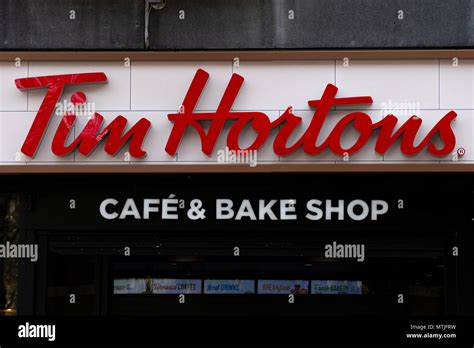 Tim Hortons Coffee Shop Sign Logo Stock Photo Alamy