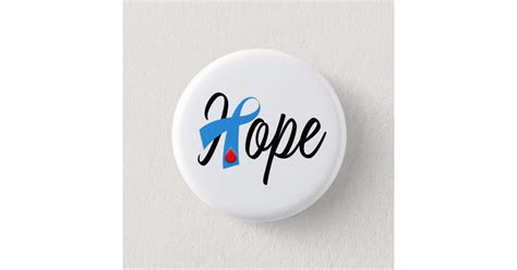 Type 1 Diabetes Blue Ribbon Awareness Hope Button Zazzle