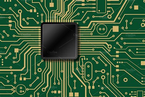 Illustration Of Motherboard Circuit High Quality Stock Photos