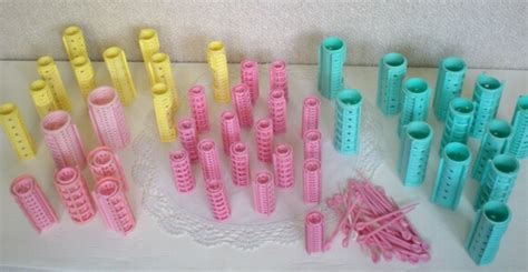 47 Rollers Curlers With Pins Lot Of Plastic Old Vintage Hair