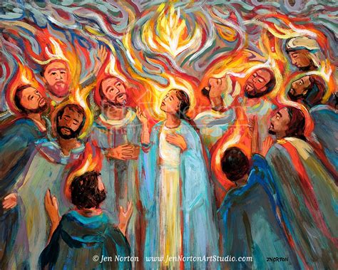 Pentecost Art Print Fire Of The Holy Spirit On Disciples Confirmation