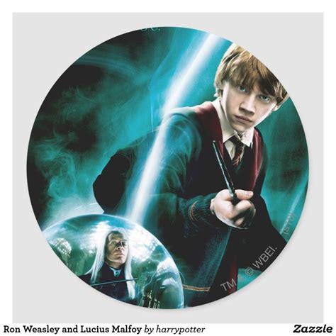 Ron Weasley And Lucius Malfoy Classic Round Sticker Zazzle Buttons Pinback Lucius Malfoy