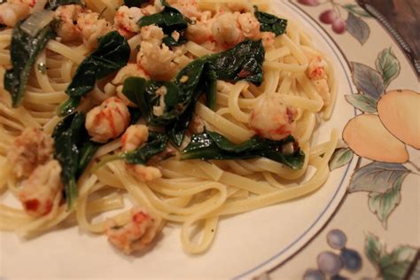 Pasta Langostino Scampi With Spinachlearn From Yesterday Live For Today