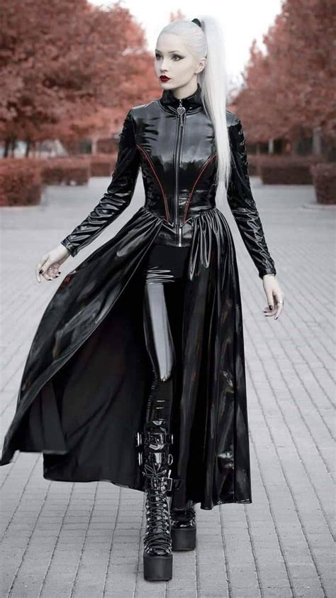 Gothic Models Gothic Outfits Leather Dress Women Fashion