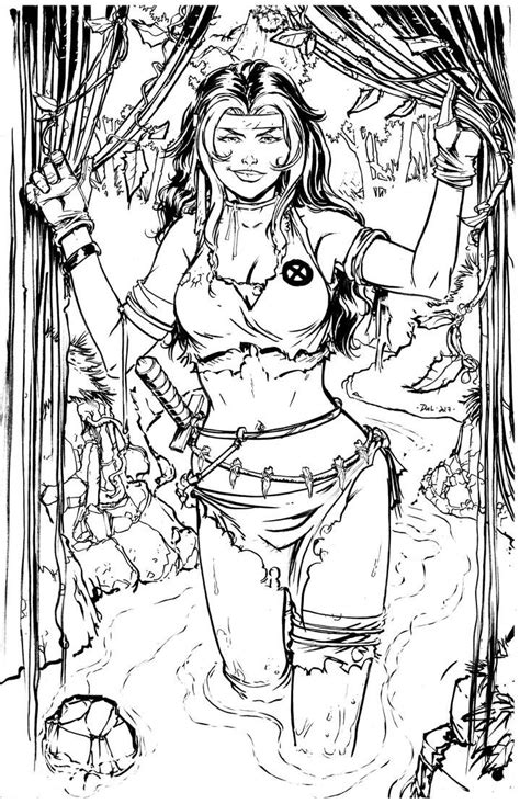Savage Land Rouge Commission By Danielleister On DeviantArt In Savage Rouge Detailed Image