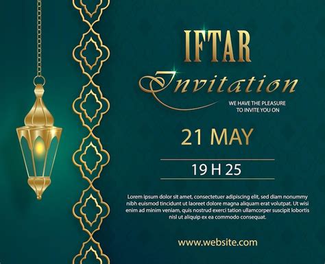 Premium Vector Iftar Invitation Card For Ramadan Kareem On Islamic