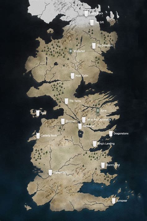 Mapa De Poniente Juego De Tronos Geografia Game Of Thrones