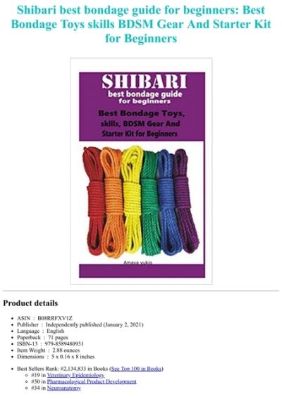 ⚡pdf⚡ Shibari Best Bondage Guide For Beginners Best Bondage Toys Skills Bdsm Gear And Starter