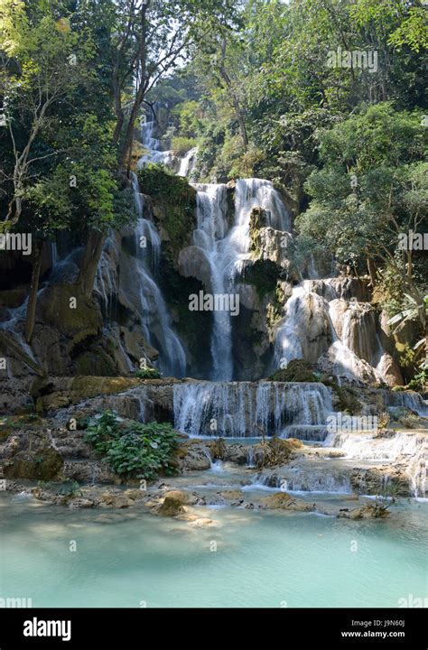 Tat Kuang Si Waterfalls Near Luang Prabang Laos Stock Photo Alamy