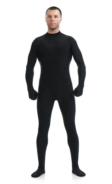Нейлоновый черный зентай костюм мужской полное тело зентай боди для взрослых вторая кожа боди
