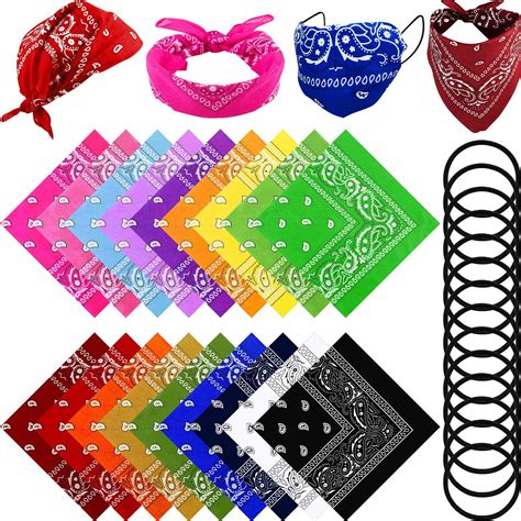 18 Colores Bandana Paisley De Algodón Pañuelo Cuadrado Impreso De Doble