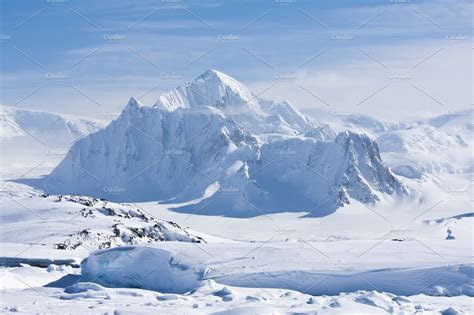 Mountain Peak In Antarctica Nature Stock Photos ~ Creative Market