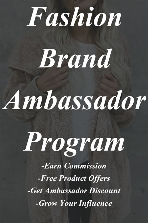 fashion brand ambassador program earn commission free product offers get ambassador discount gr