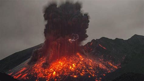 Volcanic Lightning On Mt Sakurajima Kyushu Japan Photo By Martin